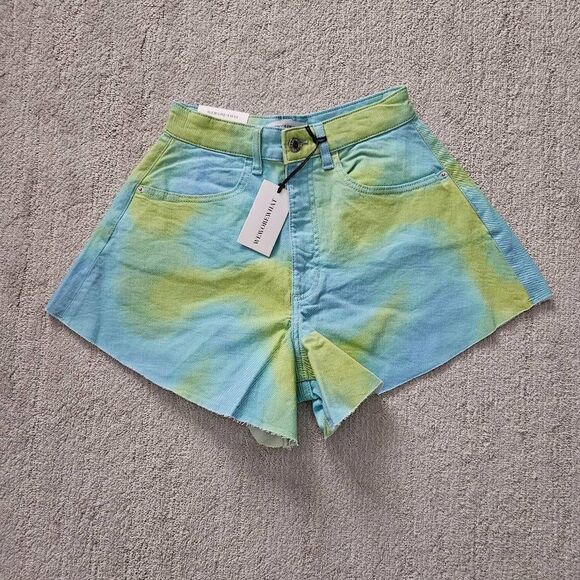 3/$15 WeWoreWhat Tie Dye Flare Denim Short Size 24 - Picture 3 of 9